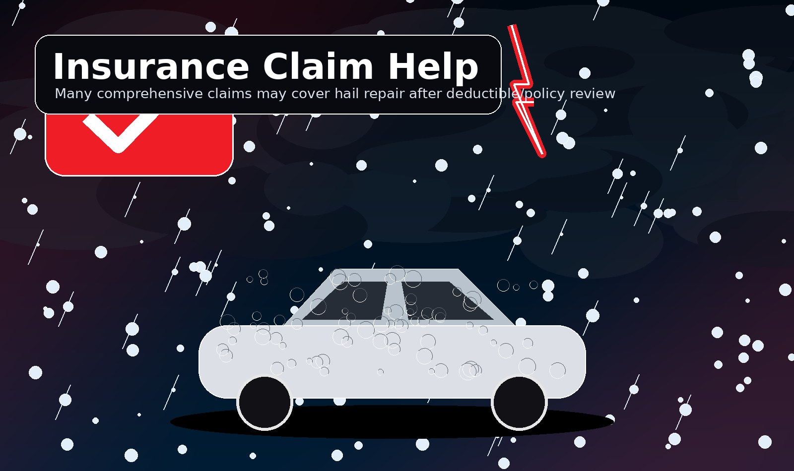 Insurance claim help for hail damage repair and paintless dent repair